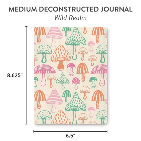 Medium Deconstructed Journal, Wild Realm. 8.625 inches tall by 6.5 inches wide